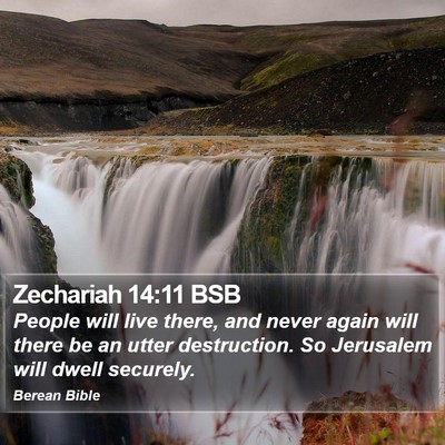 Zechariah 14:11 BSB Bible Verse Image