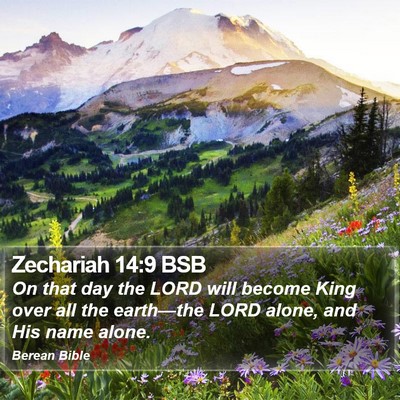 Zechariah 14:9 BSB Bible Verse Image
