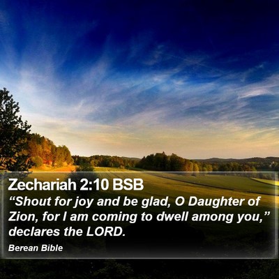 Zechariah 2:10 BSB Bible Verse Image