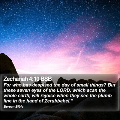 Zechariah 4:10 BSB Bible Verse Image