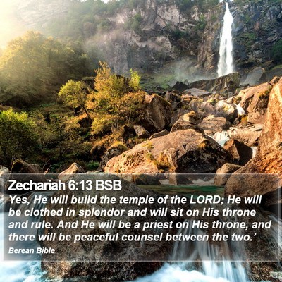 Zechariah 6:13 BSB Bible Verse Image
