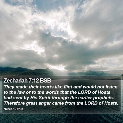 Zechariah 7:12 BSB Bible Verse Image