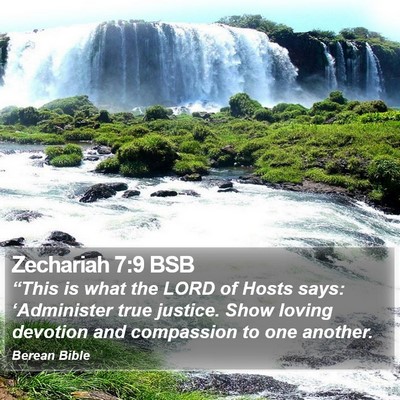 Zechariah 7:9 BSB Bible Verse Image