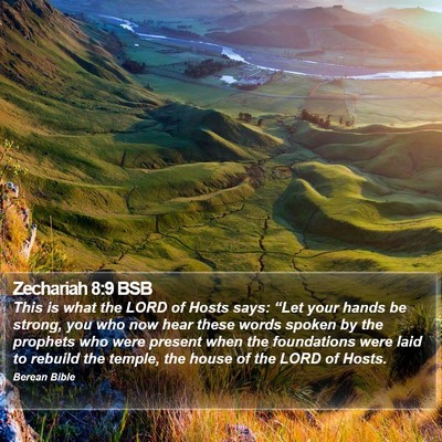 Zechariah 8:9 BSB Bible Verse Image