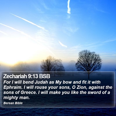 Zechariah 9:13 BSB Bible Verse Image