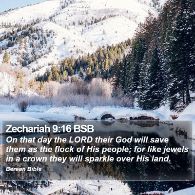 Zechariah 9:16 BSB Bible Verse Image