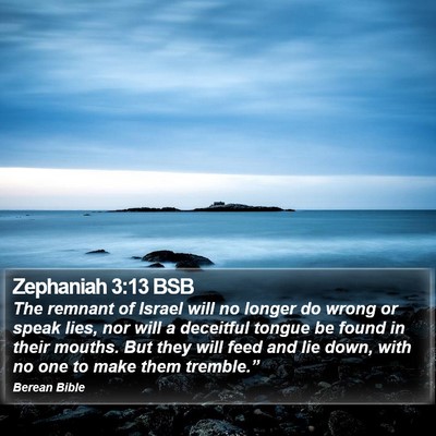 Zephaniah 3:13 BSB Bible Verse Image