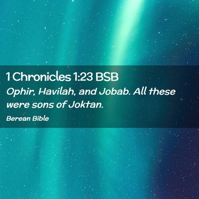 Picture 02 - 1 Chronicles 1:23 BSB - Ophir, Havilah, and Jobab. All these were sons of - Bible Verse Picture