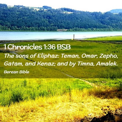 Picture 02 - 1 Chronicles 1:36 BSB - The sons of Eliphaz: Teman, Omar, Zepho, Gatam, - Bible Verse Picture