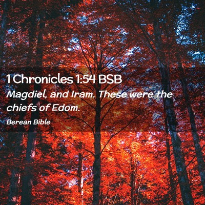 Picture 02 - 1 Chronicles 1:54 BSB - Magdiel, and Iram. These were the chiefs of - Bible Verse Picture