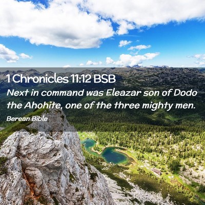 Picture 02 - 1 Chronicles 11:12 BSB - Next in command was Eleazar son of Dodo the - Bible Verse Picture