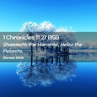 Picture 02 - 1 Chronicles 11:27 BSB - Shammoth the Harorite, Helez the - Bible Verse Picture