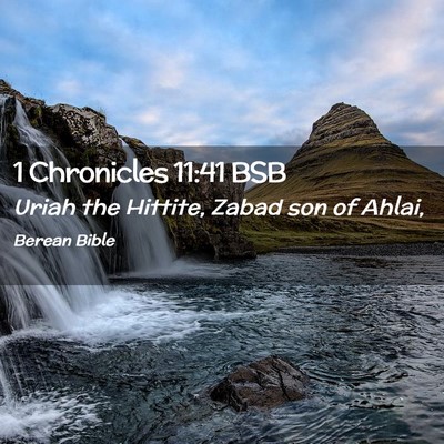 Picture 02 - 1 Chronicles 11:41 BSB - Uriah the Hittite, Zabad son of - Bible Verse Picture
