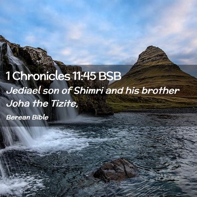 Picture 02 - 1 Chronicles 11:45 BSB - Jediael son of Shimri and his brother Joha the - Bible Verse Picture