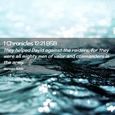 Picture 02 - 1 Chronicles 12:21 BSB - They helped David against the raiders, for they - Bible Verse Picture