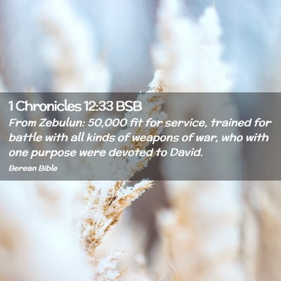 Picture 02 - 1 Chronicles 12:33 BSB - From Zebulun: 50,000 fit for service, trained for - Bible Verse Picture