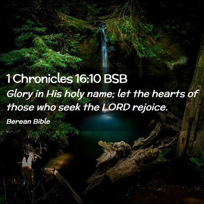 Picture 02 - 1 Chronicles 16:10 BSB - Glory in His holy name; let the hearts of those - Bible Verse Picture