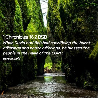 Picture 02 - 1 Chronicles 16:2 BSB - When David had finished sacrificing the burnt - Bible Verse Picture