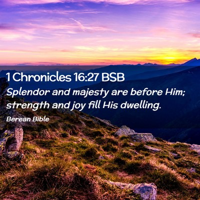 Picture 02 - 1 Chronicles 16:27 BSB - Splendor and majesty are before Him; strength and - Bible Verse Picture