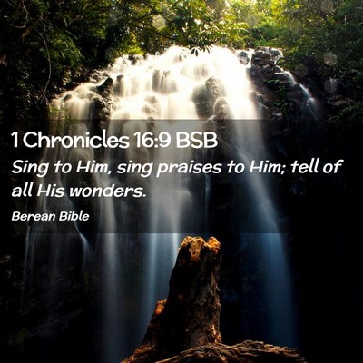 Picture 02 - 1 Chronicles 16:9 BSB - Sing to Him, sing praises to Him; tell of all His - Bible Verse Picture