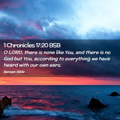 Picture 02 - 1 Chronicles 17:20 BSB - O LORD, there is none like You, and there is no - Bible Verse Picture