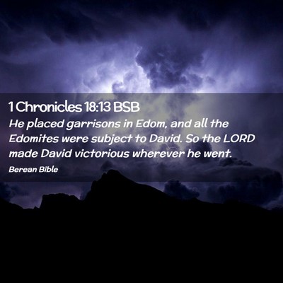Picture 02 - 1 Chronicles 18:13 BSB - He placed garrisons in Edom, and all the Edomites - Bible Verse Picture