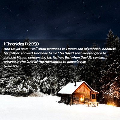 Picture 02 - 1 Chronicles 19:2 BSB - And David said, “I will show kindness to Hanun - Bible Verse Picture