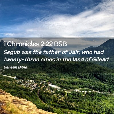Picture 02 - 1 Chronicles 2:22 BSB - Segub was the father of Jair, who had - Bible Verse Picture