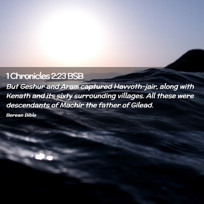 Picture 02 - 1 Chronicles 2:23 BSB - But Geshur and Aram captured Havvoth-jair, along - Bible Verse Picture
