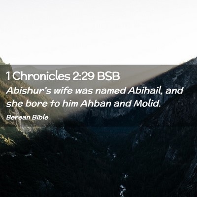 Picture 02 - 1 Chronicles 2:29 BSB - Abishur’s wife was named Abihail, and she bore - Bible Verse Picture