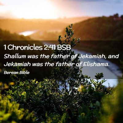 Picture 02 - 1 Chronicles 2:41 BSB - Shallum was the father of Jekamiah, and Jekamiah - Bible Verse Picture