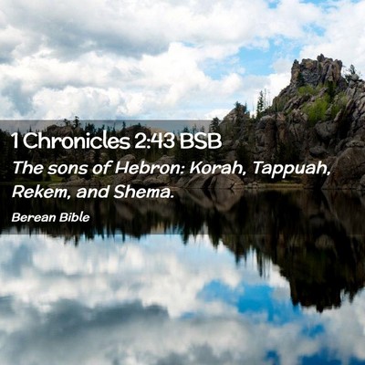 Picture 02 - 1 Chronicles 2:43 BSB - The sons of Hebron: Korah, Tappuah, Rekem, and - Bible Verse Picture