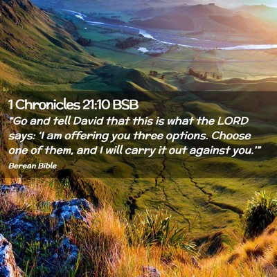 Picture 02 - 1 Chronicles 21:10 BSB - “Go and tell David that this is what the LORD - Bible Verse Picture