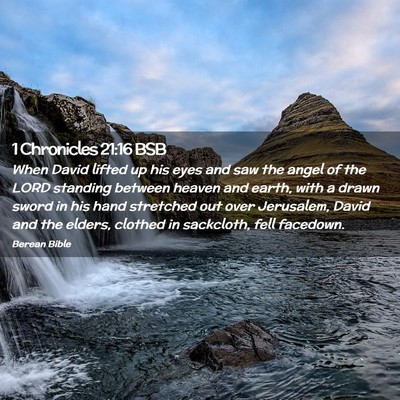 Picture 02 - 1 Chronicles 21:16 BSB - When David lifted up his eyes and saw the angel - Bible Verse Picture