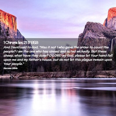 Picture 02 - 1 Chronicles 21:17 BSB - And David said to God, “Was it not I who gave - Bible Verse Picture