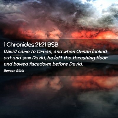 Picture 02 - 1 Chronicles 21:21 BSB - David came to Ornan, and when Ornan looked out - Bible Verse Picture