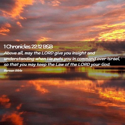 Picture 02 - 1 Chronicles 22:12 BSB - Above all, may the LORD give you insight and - Bible Verse Picture