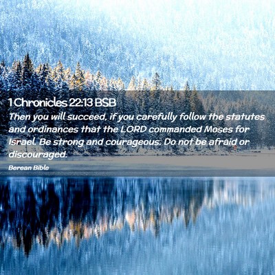 Picture 02 - 1 Chronicles 22:13 BSB - Then you will succeed, if you carefully follow - Bible Verse Picture