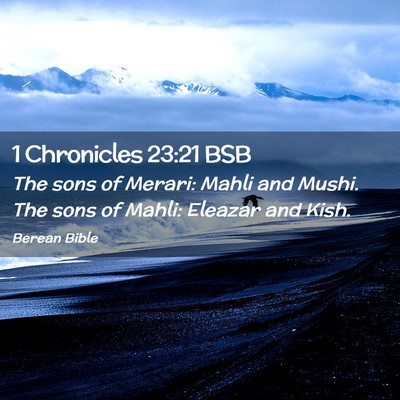 Picture 02 - 1 Chronicles 23:21 BSB - The sons of Merari: Mahli and Mushi. The sons of - Bible Verse Picture