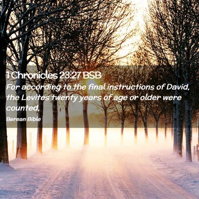 Picture 02 - 1 Chronicles 23:27 BSB - For according to the final instructions of David, - Bible Verse Picture