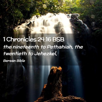 Picture 02 - 1 Chronicles 24:16 BSB - the nineteenth to Pethahiah, the twentieth to - Bible Verse Picture