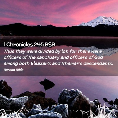 Picture 02 - 1 Chronicles 24:5 BSB - Thus they were divided by lot, for there were - Bible Verse Picture