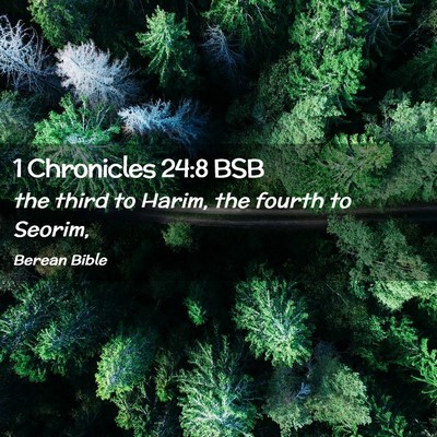 Picture 02 - 1 Chronicles 24:8 BSB - the third to Harim, the fourth to - Bible Verse Picture