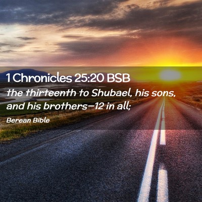 Picture 02 - 1 Chronicles 25:20 BSB - the thirteenth to Shubael, his sons, and his - Bible Verse Picture