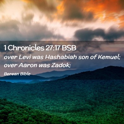 Picture 02 - 1 Chronicles 27:17 BSB - over Levi was Hashabiah son of Kemuel; over Aaron - Bible Verse Picture