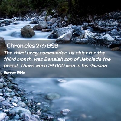 Picture 02 - 1 Chronicles 27:5 BSB - The third army commander, as chief for the third - Bible Verse Picture