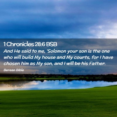Picture 02 - 1 Chronicles 28:6 BSB - And He said to me, ‘Solomon your son is the one - Bible Verse Picture