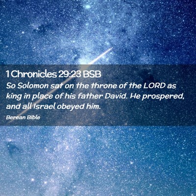 Picture 02 - 1 Chronicles 29:23 BSB - So Solomon sat on the throne of the LORD as king - Bible Verse Picture