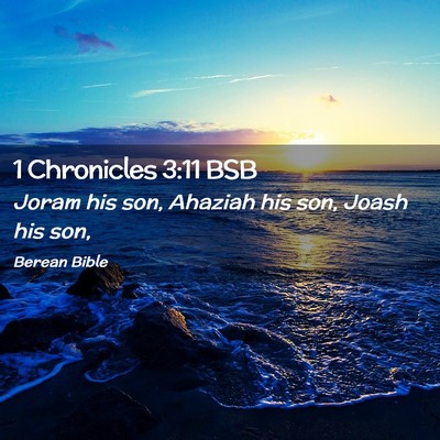 Picture 02 - 1 Chronicles 3:11 BSB - Joram his son, Ahaziah his son, Joash his - Bible Verse Picture