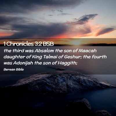 Picture 02 - 1 Chronicles 3:2 BSB - the third was Absalom the son of Maacah daughter - Bible Verse Picture